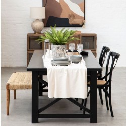 Karala Oak Wood Chair - Black Room shot