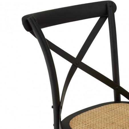 Karala Oak Wood Chair - Black Back Detail