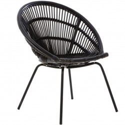 Licata Rattan chair black front angled view