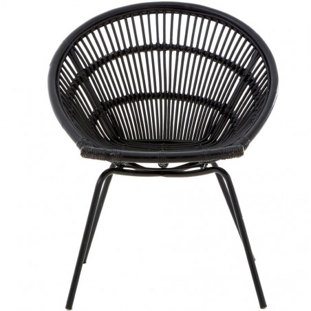 Licata Rattan chair black front view