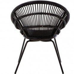 Licata Rattan chair black, back view