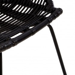 Licata Rattan chair black, seat detail