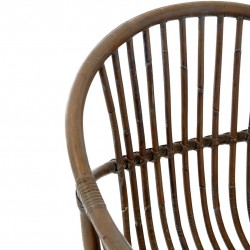 Siena Grey wash Rattan Chair back detail