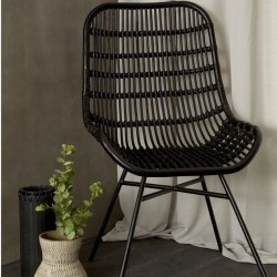 Torello Rattan Chair black,  room setting