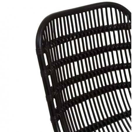 Torello Rattan Chair black,  Back Detail