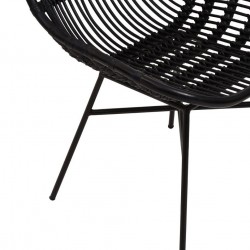Torello Rattan Chair black,  Seat Detail