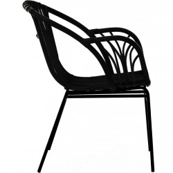 Rialma Rattan Chair Black, side view