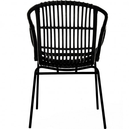 Rialma Rattan Chair Black, back view