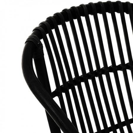 Rialma Rattan Chair Black Back Detail
