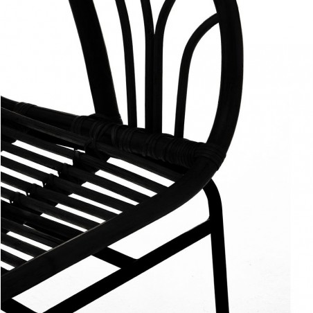 Rialma Rattan Chair Black Seat Detail