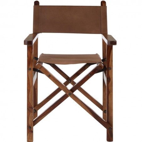 Kenley Folding Chair, brown front view