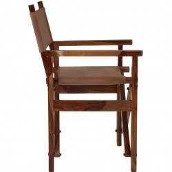 Kenley Folding Chair, brown side view