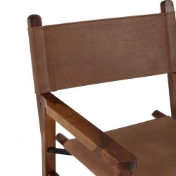 Kenley Folding Chair, brown, seat detail