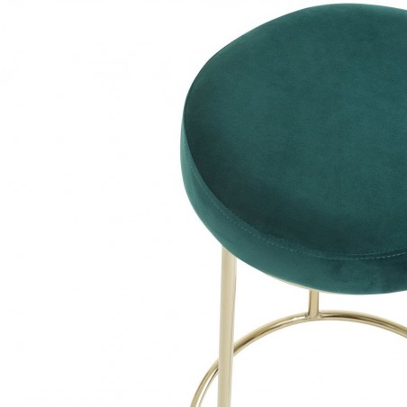 Manhattan Velvet Upholstered Bar Stool - Green Seat Detail