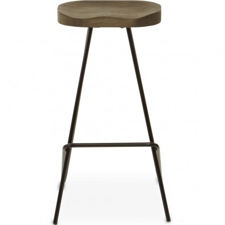 District Coloured Bar Stool - Black Front View