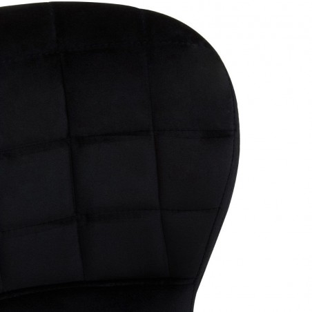Warton Velvet Upholstered Bar Stool - Black Back Detail