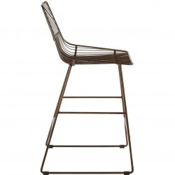 District Metal Wire Bar Stool - Bronze Side View