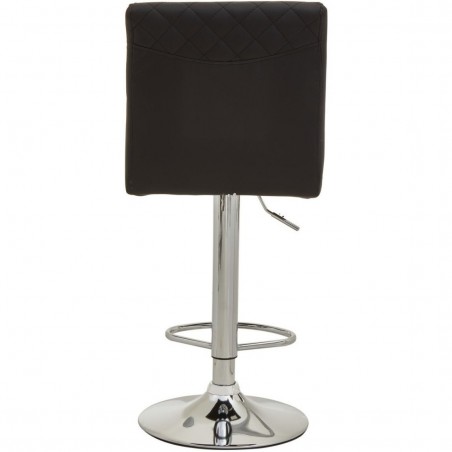 Baina Quilted Back Bar Stool - Black/Chrome Rear View