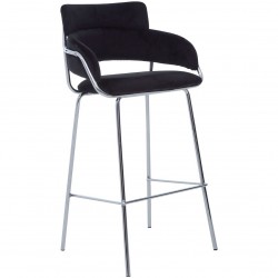 Tamzin Velvet  Bar Chair - Black