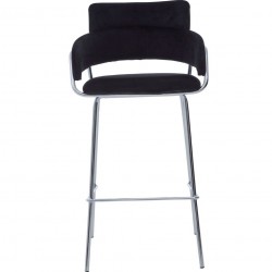 Tamzin Velvet  Bar Chair - Black Front View