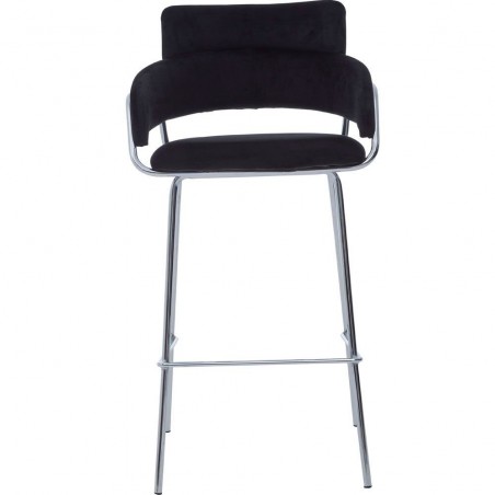Tamzin Velvet  Bar Chair - Black Front View