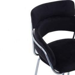 Tamzin Velvet  Bar Chair - Black seat Detail