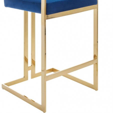 Azalea Velvet Bar Chair - Blue Leg Detail