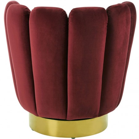 Beauly Velvet Upholstered Armchair - Wine Rear View