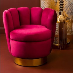 Beauly Velvet Upholstered Armchair - Wine mood Shot