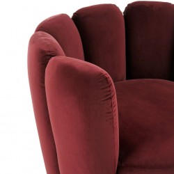 Beauly Velvet Upholstered Armchair - Wine Back Detail