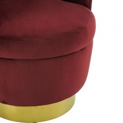 Beauly Velvet Upholstered Armchair - Wine Seat Detail