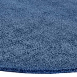 Reef Eco-Friendly Easy Care Round Rug - Navy Edge Detail