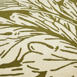 Heritage Floral Wool  Rug - Green Pattern Detail
