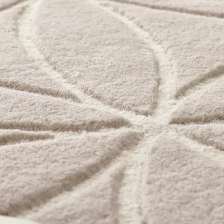 Bloom Round Geometric Wool Rug - Grey pattern detail