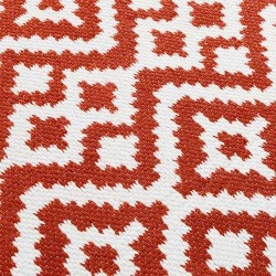 Aztec Geometric Outdoor/Indoor Rug - Terracotta Pattern Detail