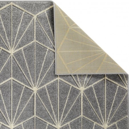Royan Geometric Rug - Grey Backing Detail