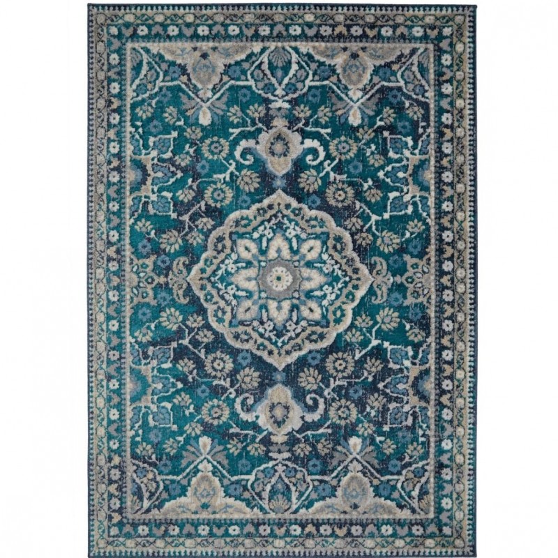 An image of Zoe 9 Persian Style Rug - Blue - 80cm x 150cm