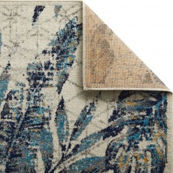 Gilbert 3W Distressed Style Floral Rug BVacking Detail