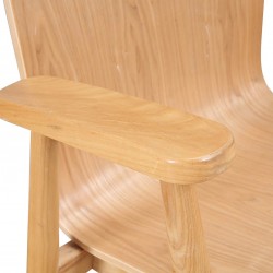 Vienna Curved Wooden Armchair - Oak Seat Detail