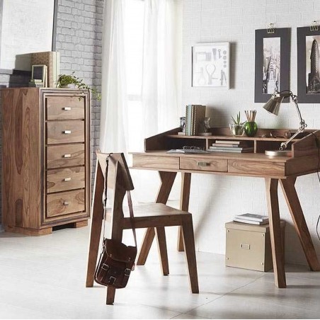 Ambur Wooden Desk Mood shot