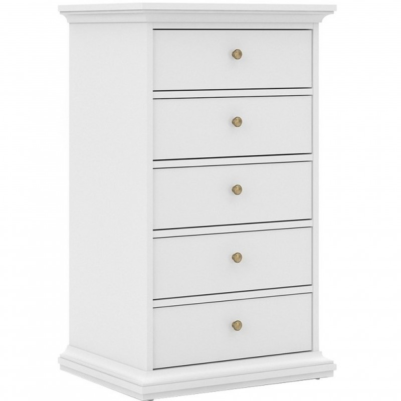 Marlow Five Drawers Chest - White