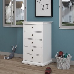 Marlow Five Drawers Chest - White Mood Shot