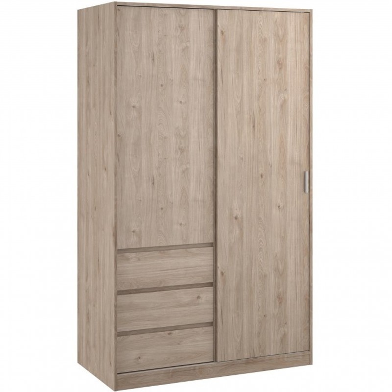 Naia Two Door Three Drawer Wardrobe - Hickory Oak