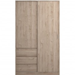 Naia Two Door Three Drawer Wardrobe - Hickory Oak Front View