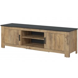 Rapallo Two Door One Shelf Wide TV Unit Angled View