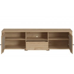 Cestino Two Door One Drawer TV Unit Open Front  View