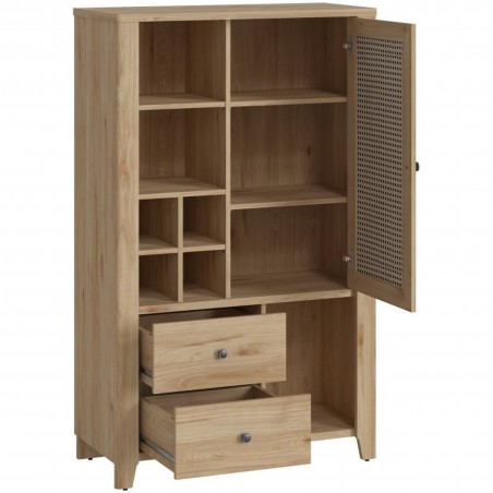 Cestino One Door Two Drawer Cabinet Open
