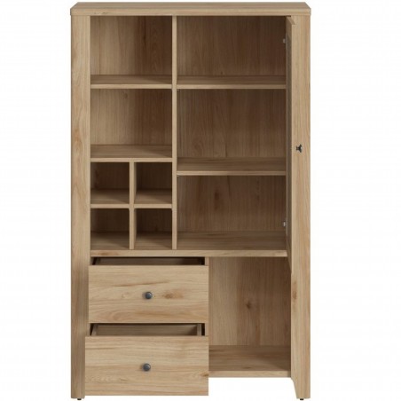 Cestino One Door Two Drawer Cabinet Open Front View