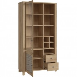 Cestino Two Door Two Drawer Display Cabinet Open