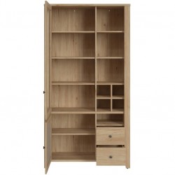 Cestino Two Door Two Drawer Display Cabinet Open Front View